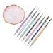 8 Pieces Designs Brushes for Nail Art Resin Palette Gel Design Nail Art Dotting Tools Nail Gel Painting Brush Mixing Palette Nail Art Equipment Multi-colored