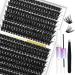 Lankiz eyelashes Extensions Set 60d+80d DIY LASH Extension Set 312pcs eyelash extension set C Curl 9-16mm Mix individual eyelashes with eyelash adhesive & Applicator eyelash cluster kit (60d+80d -c-kit)