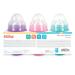 Nuby 3 Pack Non-Drip 8oz Wide Neck Bottles, Soft Silicone Nipples, BPA Free - Aqua/Pink/Purple - 0+ Months - Buy Online on GoSupps.com