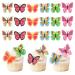 Keaziu 18Pcs Butterfly Cupcake Toppers Cake Party Cake Decorations Mixed Colour for Birthday Wedding Party Wall Decoration Multiple Color Combinations