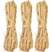 Creatrill Natural Raffia Paper Ribbon  3 x40g Paper Raffia Ribbon Perfect for Florist Bouquets Weaving Decoration Christmas Raffia Gift Wrap Natural Raffia Bundle