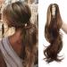 SEGO 45cm ponytail hair part ponytail braid hair extension clip in extensions hair piece voluminous synthetic hair corrugated with butterfly clamp medium brown mix light brown 18 "(45cm) -140g ponytail corrugated medium brown mix light brown