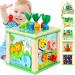 Jojoin motor cubes Motor Show from 1 year - activity cubes Baby toys from 1 year - Motoric loop children's toys Montessori Activity Center wooden toys Experimental toys for 1 2 3 year multi -color -A