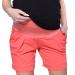 Mija - Maternity Shorts Pants Trousers with Over Bump Panel 1047 3XL Coral