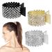 Yolev 3Pcs Rhinestone Ponytail Claw Clip Rhinestone Hair Clips Metal Small Claw Hair Clips Ponytail Buckle Holder for Women Girls Thick Hair(Gold  Silver  Black)