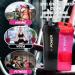 Acuna Protein Shaker Bottle 600ml - 2 Pack 3-Layer Supplement Storage Secure Protein Mixer | Power Black & Be Brave Pink - Buy Online on GoSupps.com