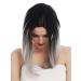 WIG ME UP TYS-896-1BTT-T0906 Women's Long Bob Ombre Wig - Black Grey Clavi-Cut Shoulder Length Hairstyle - Buy Online on GoSupps.com