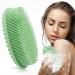 Cobee Silicone Bath Brush  Soft Body Scrubber Exfoliating Shower Brush Loofah Brush Body Scrub Brush Head Massage Brush 2 in 1 Shampoo Brush for Women Men All Kinds of Skin (Green)