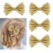 HoveBeaty Glitter Bow Hair Clips Sparkly Bowknot Hair Barrettes 4 Pcs (gold)