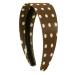 Womens Retro Headband - Brown Dots | Elastic Durable & Stylish | Shop Now! - Buy Online on GoSupps.com