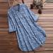 Women Button Down Shirt Long Sleeve Dress Shirts Pocketed Collared Basic Floral Print Blouses and Tops 75-vvmdx-skyblue-6 3XL - Buy Online on GoSupps.com