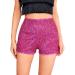 Duohropke women metallic hot pants sequins glitter shorts with high waist sexy short pants shorts for dance sport disco costume carnival carnival l hot pink