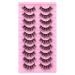 Fanxiton 3D False Eyelashes 10 Pairs Pack - Dramatic Fluffy Mink Wispy Lashes 20mm Curly - 20MM-C01 - Buy Online on GoSupps.com