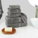 Chakir Turkish Linens Luxury Spa 6-Piece Towel Set - Premium Turkish Cotton - Gray - Buy Online on GoSupps.com