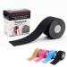 Shukash Kinesiology Tape 6 Meter Roll Elastic Therapeutic Muscle Support Tape for Sports Injuries & Recovery Strapping Tape Waterproof Athletic Tape for Knee Ankle Shoulder Foot Black