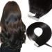 SEGO TAPE in Extensions real hair 20 Tressen 50g hair extension glue hair part remy hair (+10pcs free tapes) 16 "(45cm) natural black #1b