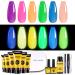 BURANO Poly Extension Nail Gel Kit - Glow in The Dark Poly Nail Extension Gel with LED Lamp Builder Gel Nail Extension Gel Builder for Nails