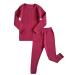 DreamBuy 20 Colours Ribbed Pyjama/Tracksuit/Loungewear Unisex Boys And Girls Pyjamas Baby Clothes Pyjamas For Women And Mens Pyjamas 5-6 Years Claret Red