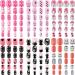 GETUOPT 140 Pieces Children Nails Kids False Nails Girls Cartoon Press on Fake Nails Colorful Pre-Glue Full Cover Nails Cute Short Acrylic Artificial Nail Tips Kits for Kids (Cat)