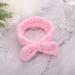 Molain 2Pcs Spa Headband Set - Bowknot Coral Fleece Hair Bands for Women - Perfect for Makeup, Skincare, and Sports - Pink & White - Buy Online on GoSupps.com
