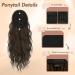 Shop Feshfen 45cm Ponytail Hair Extensions - Wavy Clip-In Braid for Women | Black Brown Synthetic Hair - Buy Online on GoSupps.com