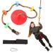 TURFEE Tree Swing for Kids, Single Disk 6 Ft Outdoor Climbing Rope, Carabiner & 4 Ft Tree Strap, Playground Accessories - Multi-Colored Disc Swing Seat-Red