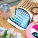GIAPB Sanitary Napkin Storage Bag | Period Tampon Makeup Pad Pouch - Blue Art Color - Buy Online on GoSupps.com