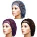 Giugu 3 Pieces Mesh Hair Net Rayon Crochet Hair Nets Knit Snood Hat Crocheted Sleep Cap (Black  Sky Blue  Purple)