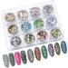 12 Colors Holographic Nail Glitter & Makeup Sequins - Glitter Powder for Face Hair & Body Decoration | Festival Essentials with Brush - Buy Online on GoSupps.com