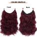 Burgundy Wine Red Halo Hair Extensions - Adjustable Headband, 18 Inches Wavy Curly Hairpiece for Women and Girls - Buy Online on GoSupps.com
