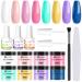 CURKEY Nail Dip Powder Kit - 8 Colors Vibrant Dipping Powder Nail Kit with Base Top Coat Activator - Dip Powder Nail Kit Starter for DIY French Nail Art Home Salon