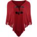 Warm Women's Knitted Watermelon Red Scarf - Triangular Wool Wrap Cape - Buy Online on GoSupps.com