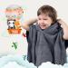 Fuchs Panda Kids Bathing Poncho - Extra Warm Soft & Cozy 100% Bamboo Towel Poncho for Baby & Children | Ideal Gift Packaging (Blue-Gray) - Buy Online on GoSupps.com