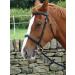 Turners Stunning Black Leather Snaffle Cavesson Horse Riding Bridle with Reins (Pony)