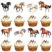 Blumomon Horse Cupcake Toppers Assembled Horse Racing - Pack Of 32