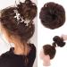 Thick Hair Bun Extensions Messy Curly Hair Scrunchies Hairpieces Synthetic Donut Updo Hair Pieces for Women Girls - Black to Dark Auburn 45 g Natural Black & Dark Auburn