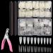 Yokilly Acrylic Nails Tips, 1000pcs Fake Tips for Acrylic Nails Set, French Press on Nails Tips for Nail Art, Acrylic Half Cover False Nails Tips with Case, Nail Files, Acrylic Nail Clipper, 10 Sizes(Clear+Natural) Long Co…