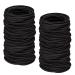 100 pcs Black Elastic Hair Ties No Metal Hair Ties Bands Elastic Ponytail Holders Value Pack for Women Girls and Men Thick Heavy and Curly Hair (4mm)