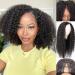 Kiqibeauty V Part Wig Human Hair Curly Wave No Leave Out Upgraded of U Part Wigs Brazilian Virgin Human Hair wigs for Women V Part Wigs No Sew in No Glue Natural Color(14 Inch  Kinky Curly) 14 Inch Kinky Curly