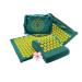 Acupressure mat with pillow - perfect for beginners (memory foam adapts) - Pure relaxation - 100% cotton cover - battery compound green 68 x 42 cm green