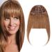 SEGO Pony Hairpiece Fringe Clip On In Front Hair Real Hair One Piece Extension 100% Remy Human Hair Light Brown #6 25 g