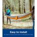 Puroma Camping Hammock Single & Double - Ultralight Portable Nylon Hammocks with Hanging Straps for Travel, Camping, and Hiking - Orange & Grey - Buy Online on GoSupps.com