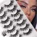 fdsmall False Eyelashes 8D Volume 15MM Wispy Long Fluffy Faux Mink Lashes Cat-Eye Natural Look False Eyelashes 7 Pairs (7 Pairs17) - Buy Online on GoSupps.com
