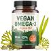 Vegan Omega 3 Algae Oil | Plant Based DHA EPA | Sustainably Sourced No Carrageenan Non GMO | Heart Brain and Eye Health | Fish Oil Alternative | Algae Omega 3 Supplement | 60 Softgel Capsules 60 Count (Pack of 1) Capsules