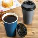 100 Pack 20 oz Blue & Gray Paper Coffee Cups with Lids - Disposable Drinking Cups for Hot/Cold Coffee, Water, Juice, Tea - Ideal for Home, Restaurant, Store, Cafe - Buy Online on GoSupps.com
