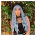 Long Blue Wig | Qaccf Women Long Wavy Pelucas Fluffy Curly Women Realistic Fun Bang Light Blue Colorful Girls Wig (Blue)