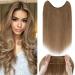 Silk-co 16inch Wire in Hair Extensions One Piece Natural Remy Human Hair Straight Half Head #06 Light Brown 16 Inch #06 Light Brown