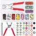 EuTengHao Metal Snap Button Tool Kit Snap Fasteners Tool Kit Hollow and Solid Metal Prong Snaps Buttons with Setting Tool for Clothing Crafting Sewing Bags Bibs Jeans Wears (10 Colors 9.5mm  200 Sets)