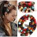 28 Pieces Spiral Lock Hair Tie Dreadlock Accessories Set  2Pcs Colorful Bendable Wire Ponytail Holders  26Pcs Shell Beads Pendant Jewerly for Women Men Thick Hair Ties Red