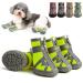 Zweitea dog shoes for small dogs breathable network fabric paw protection zipper slipproof adjustable reflective outside area boots with robust sole for pet chihuahua green 3#: 1.49 "x1.69" (W*l)